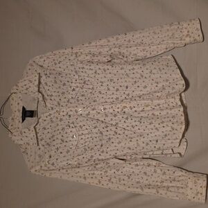 Moda International Floral Blouse with Blue and Green Accents